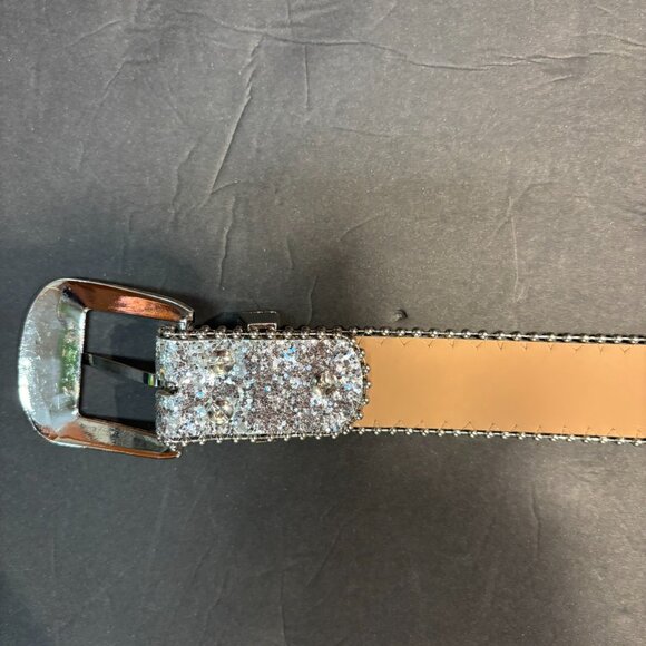 Silver Diamond-Sequined BB Belt – 42" Y2K Street Style (Women’s/Unisex) - Picture 6 of 6